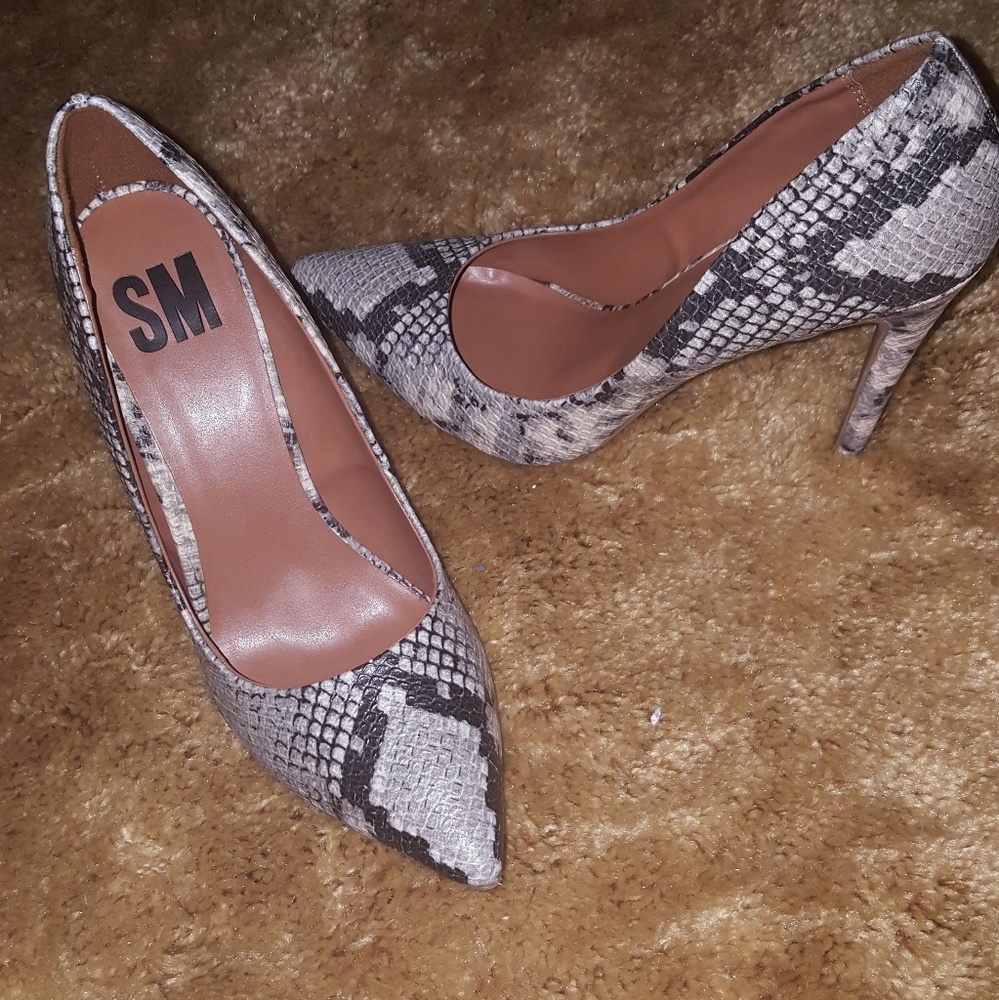 Snakeskin Print Heels
